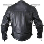 Black Cowhide Biker Style Men's Motorcycle Jackets