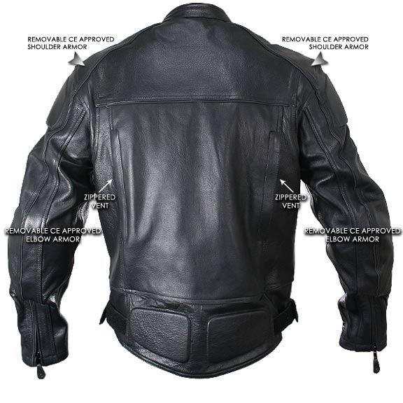 Black Cowhide Biker Style Men's Motorcycle Jackets