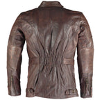 Eddie Leather Racer Jacket with CE Armor and 3-Way Collar Style