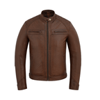Men’s Leather Jackets with Quilted Racer Styling