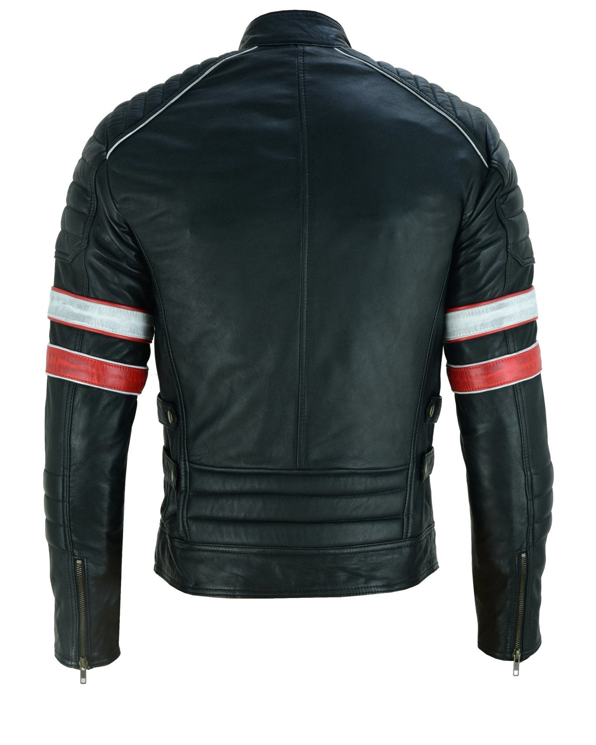 Retro Bike Leather Jackets with Removable Double Lining
