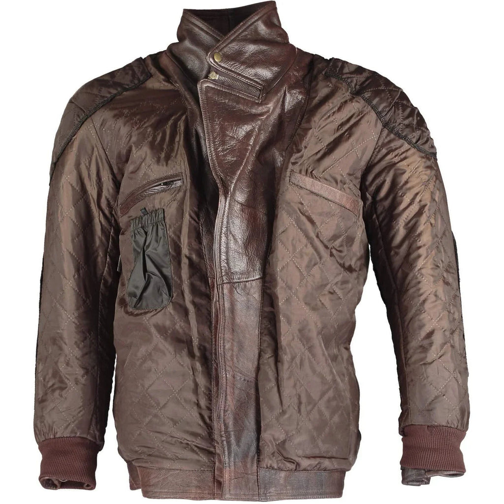 Eddie Leather Racer Jacket with CE Armor and 3-Way Collar Style