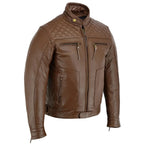 Quilted Cowhide Vintage Biker Jacket for Motorcycle Wear