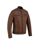 Men’s Leather Jackets with Quilted Racer Styling