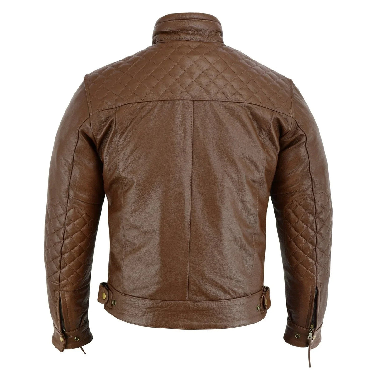 Quilted Cowhide Vintage Biker Jacket for Motorcycle Wear