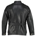 Benjamin Button Men’s Leather Motorcycle Jacket in Classic Long Length