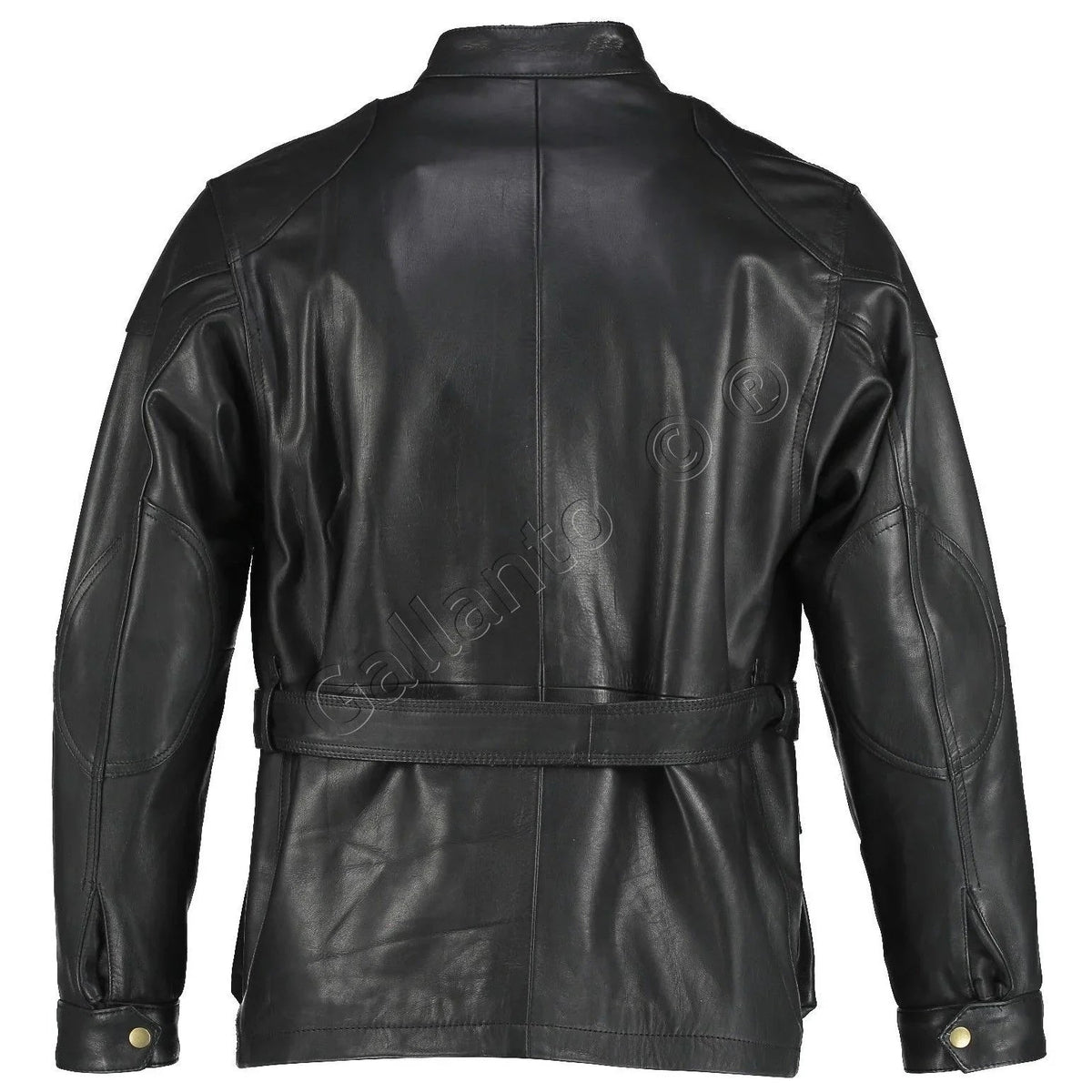 Benjamin Button Men’s Leather Motorcycle Jacket in Classic Long Length