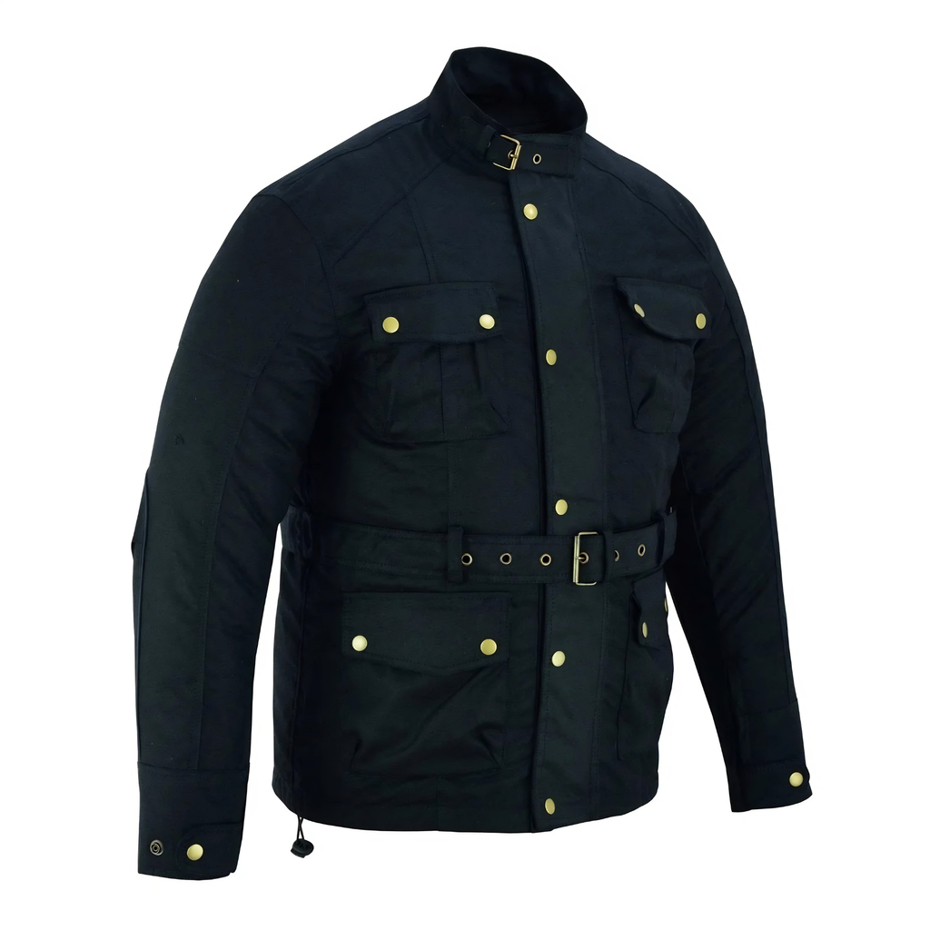 Wax Cotton Coat Waterproof Motorcycle Touring Jacket for Men