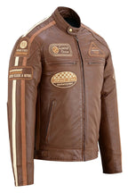 Mens Motorcycle Jackets with Retro Racing Badges