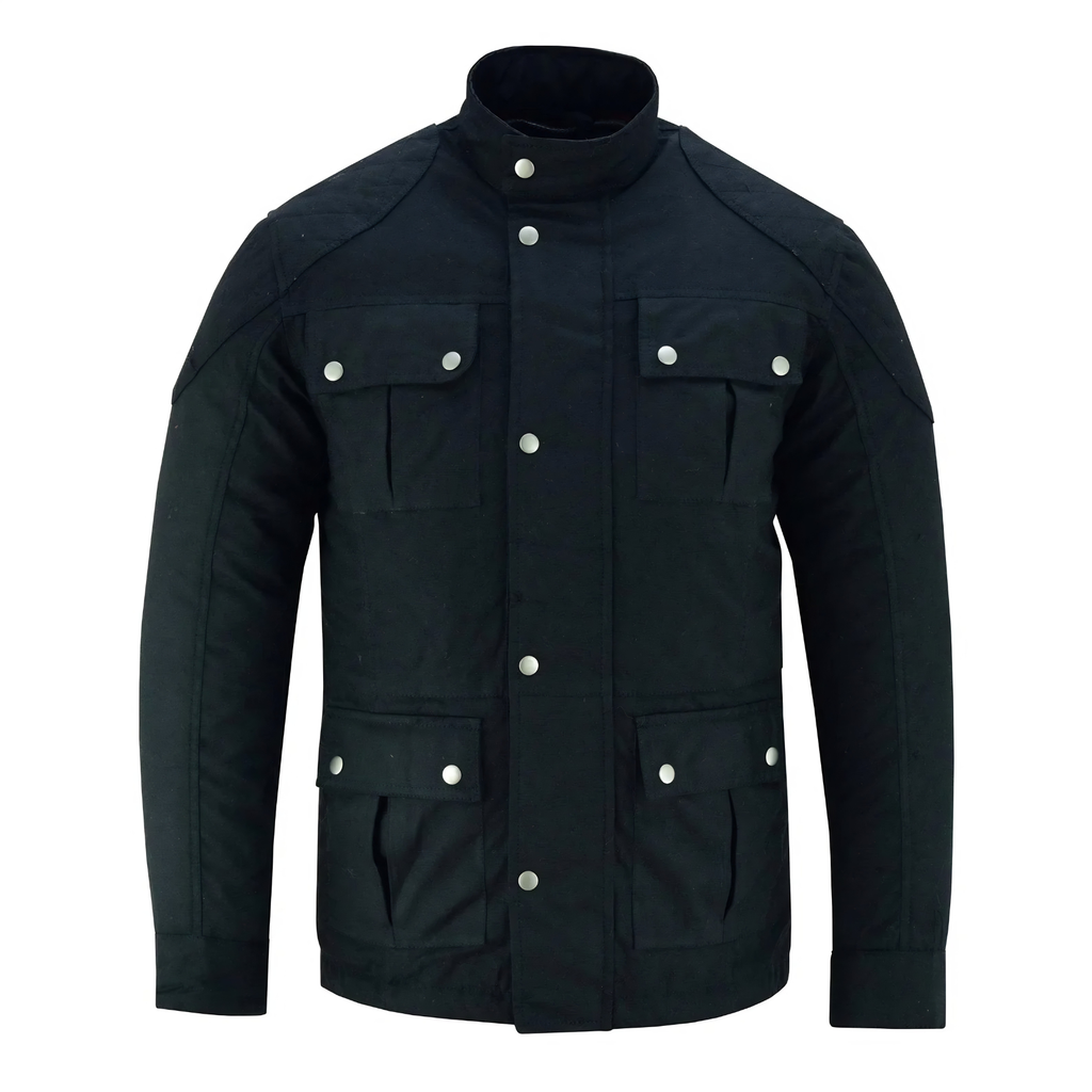 Wax Cotton Jackets Men's Long Motorcycle Outdoor Jacket
