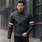 Retro Bike Leather Jackets with Removable Double Lining