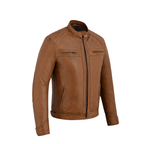 Men’s Leather Jackets with Quilted Racer Styling