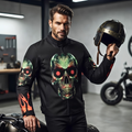 Cordura Skull Flame Waterproof Motorcycle Riding Jacket