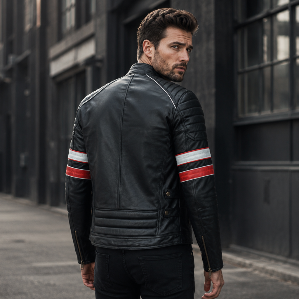 Retro Bike Leather Jackets with Removable Double Lining