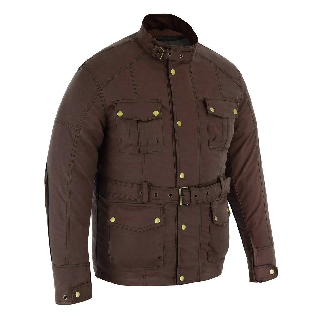 Wax Cotton Coat Waterproof Motorcycle Touring Jacket for Men