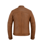 Men’s Leather Jackets with Quilted Racer Styling