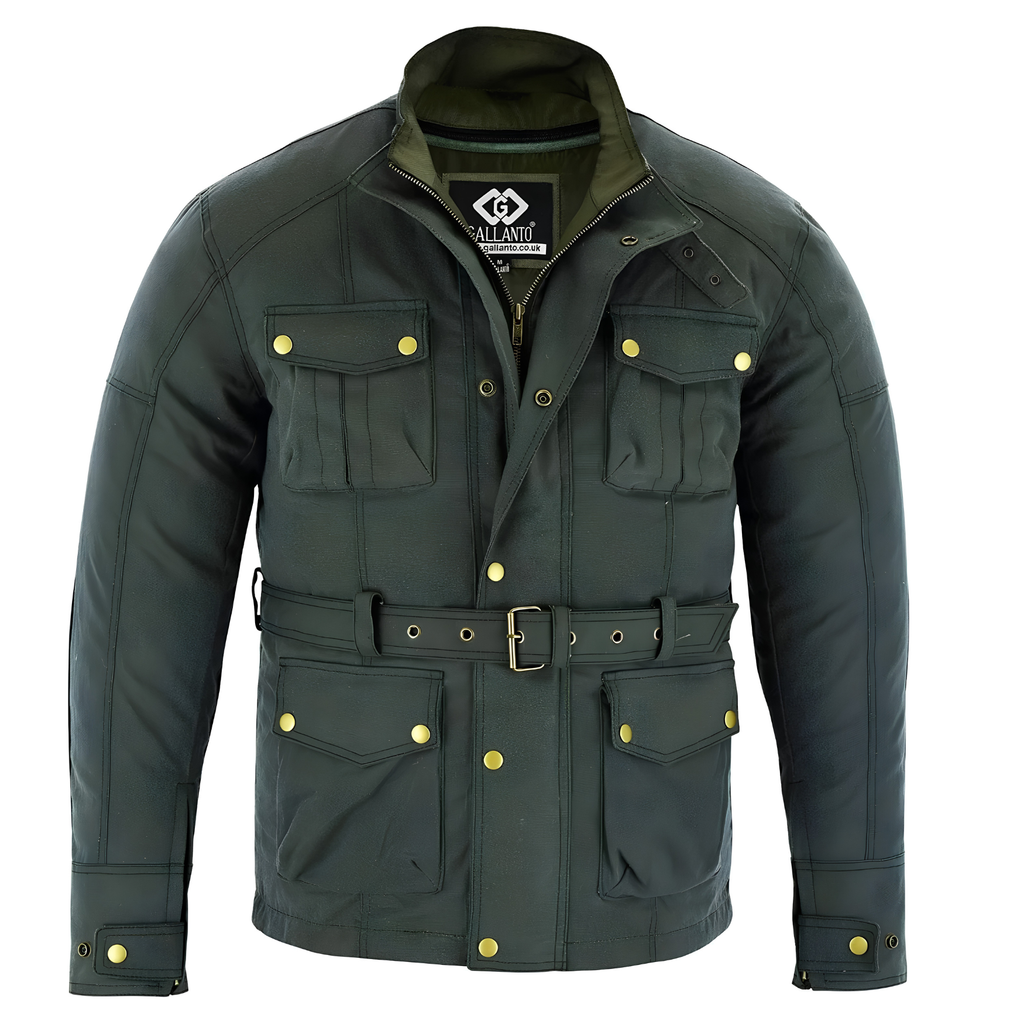 Wax Cotton Coat Waterproof Motorcycle Touring Jacket for Men