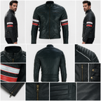 Retro Bike Leather Jackets with Removable Double Lining