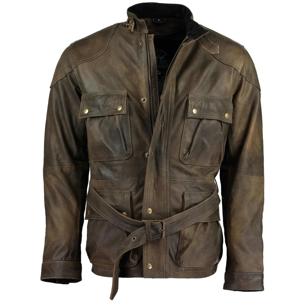 Benjamin Button Men’s Leather Motorcycle Jacket in Classic Long Length