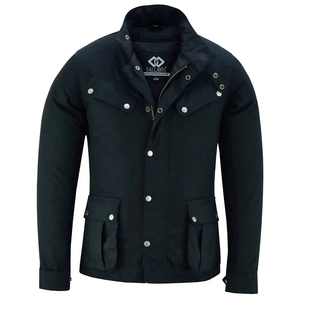 Wax Cotton Coat Men – Vintage Waterproof Motorcycle Biker Jacket