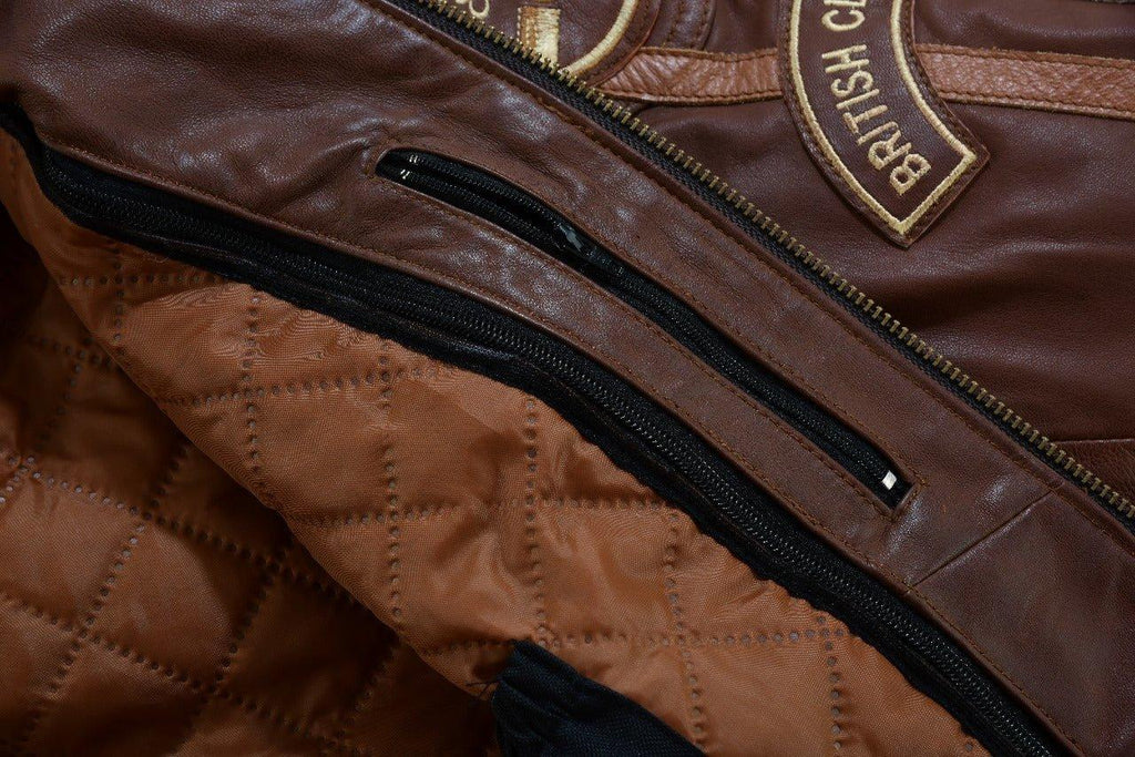 Mens Motorcycle Jackets with Retro Racing Badges