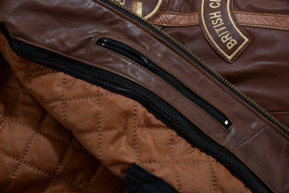 Mens Motorcycle Jackets with Retro Racing Badges