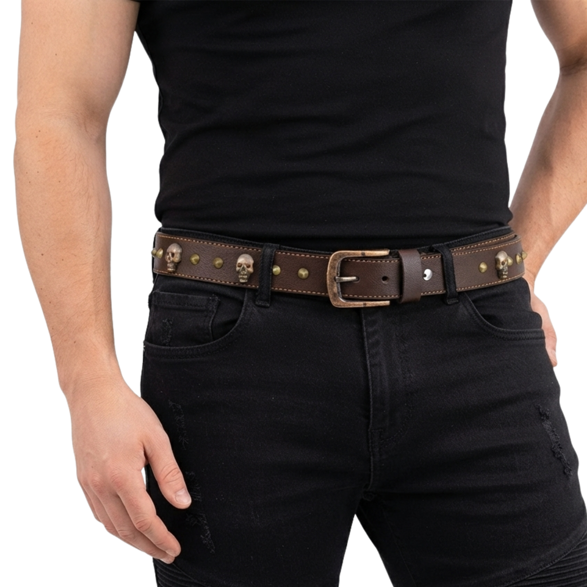 Best Leather Belts for Men with Skull and Pyramid Studs