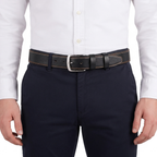 Gallanto Male Belts with Smart Double-Stitch Genuine Leather Design