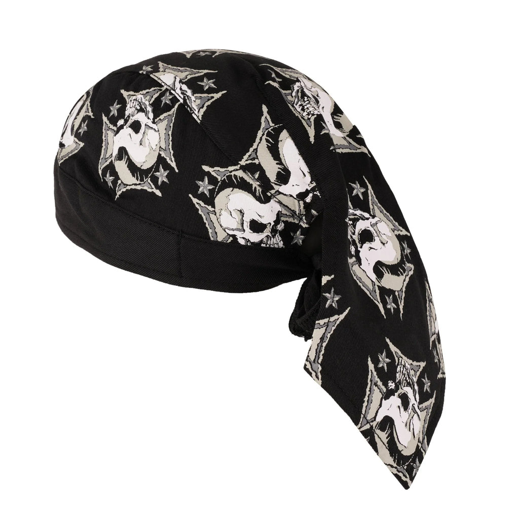 Durags for Men Skull Iron Cross Headwrap for Motorcycle Riding