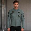 Men’s Leather Biker Jacket with Removable Thermal Lining
