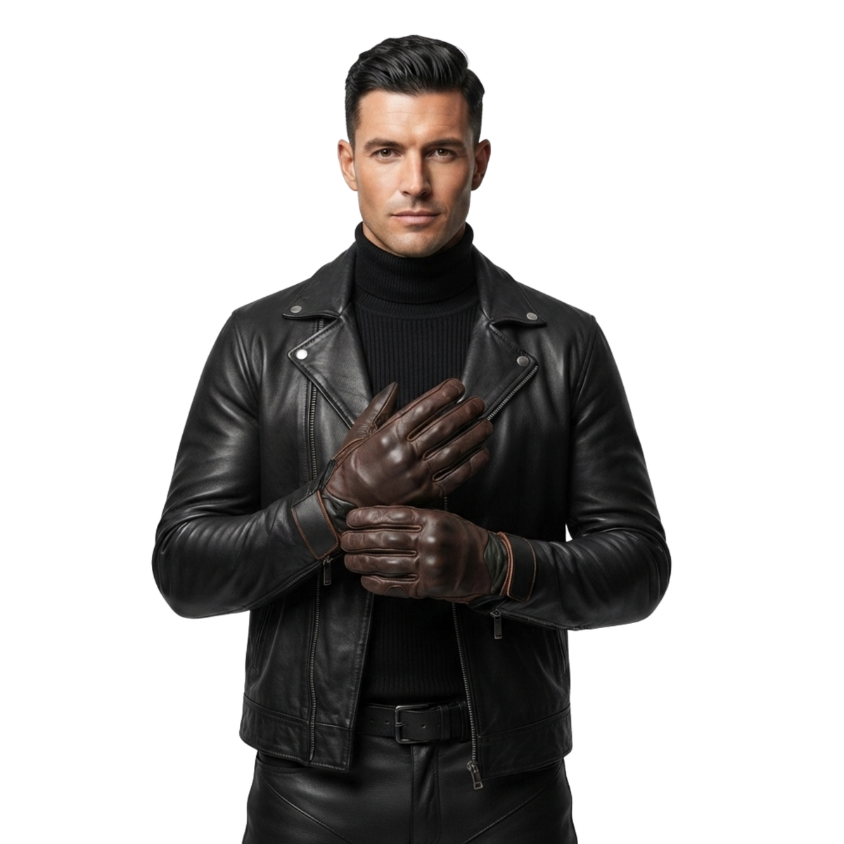 Motorcycle Gloves Vintage Style with Hard Armor Protection