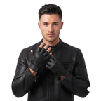 Fingerless Leather Gloves for Men in Nappa Leather