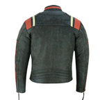Striped Stonewash Grey Cowhide Motorcycle Jackets