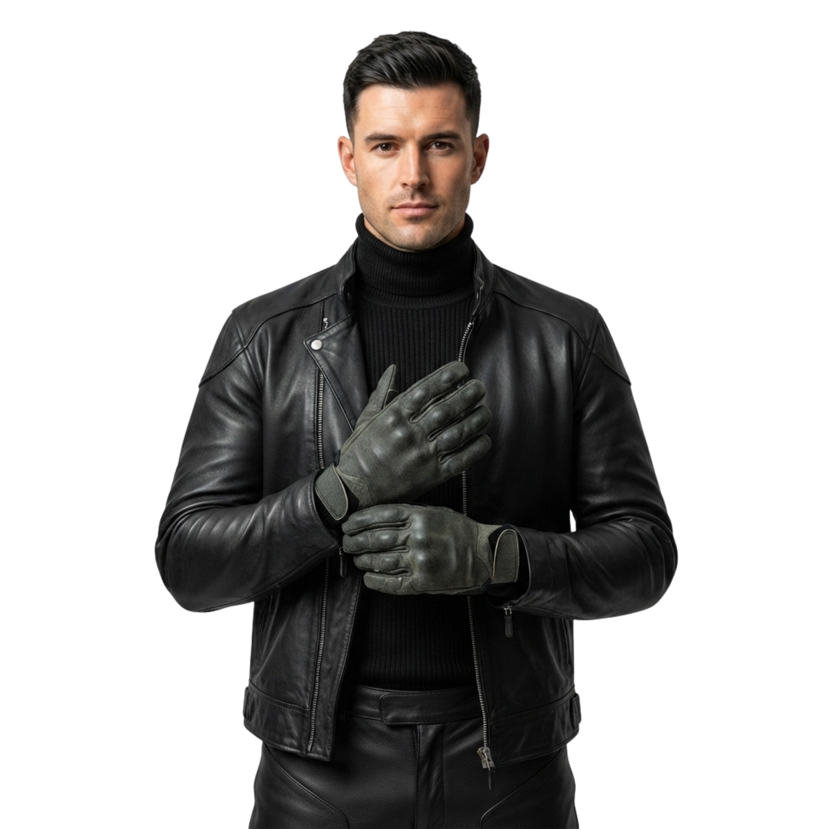 Motorcycle Gloves Vintage Style with Hard Armor Protection