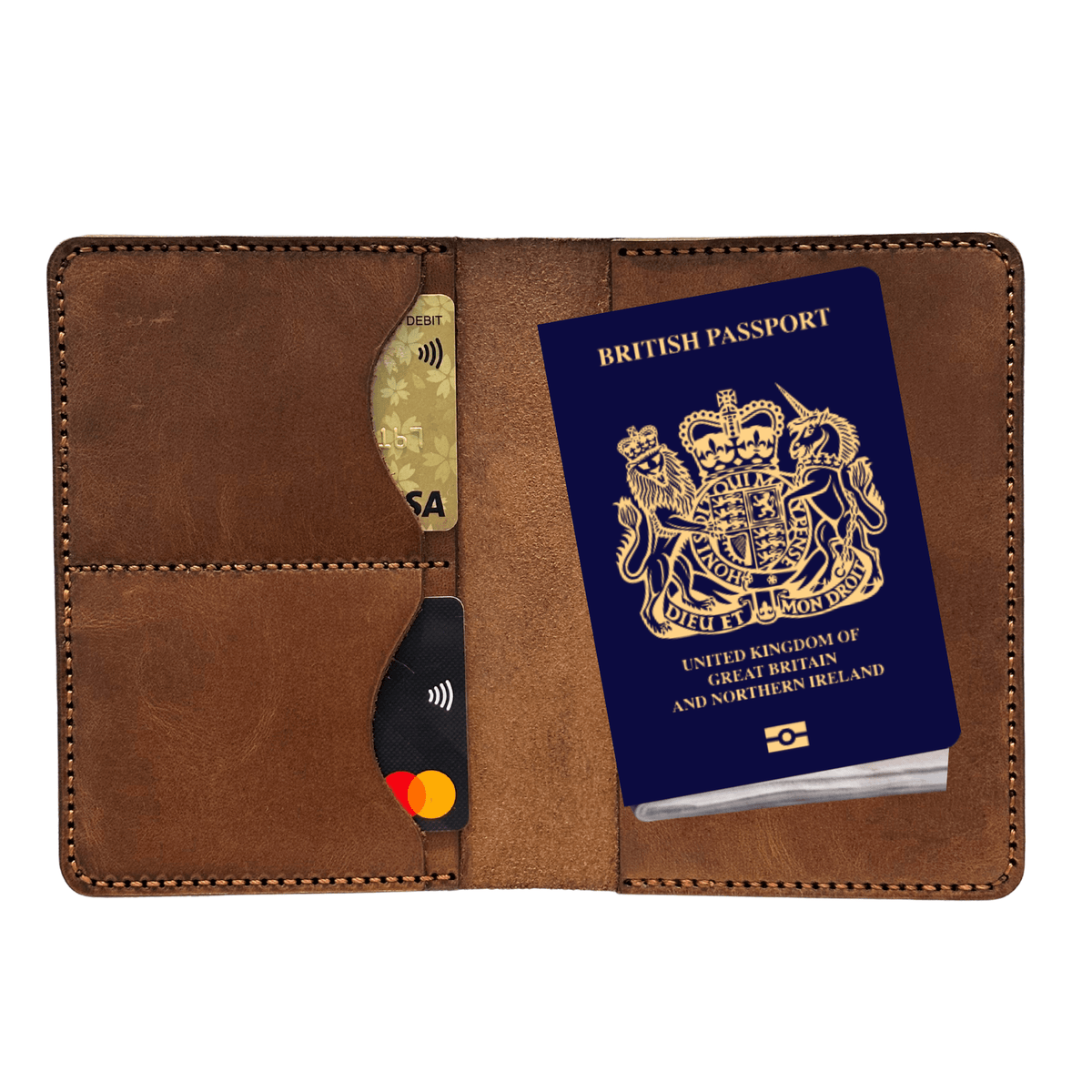 Genuine Leather Passport Holder Slim Travel Wallet for Trips