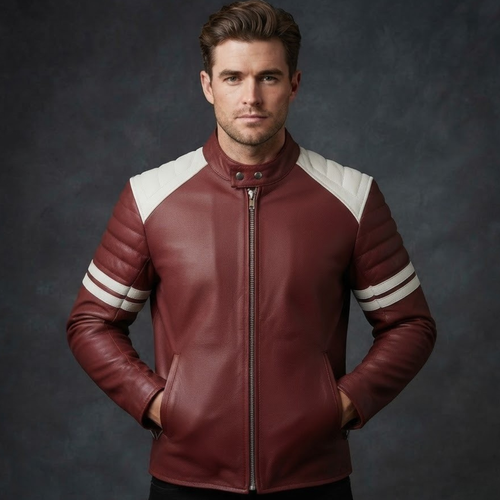 Mens Leather Moto Jacket – Fight Club-Inspired Design