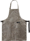 Aprons for Women with Pockets in Leopard Print Leather
