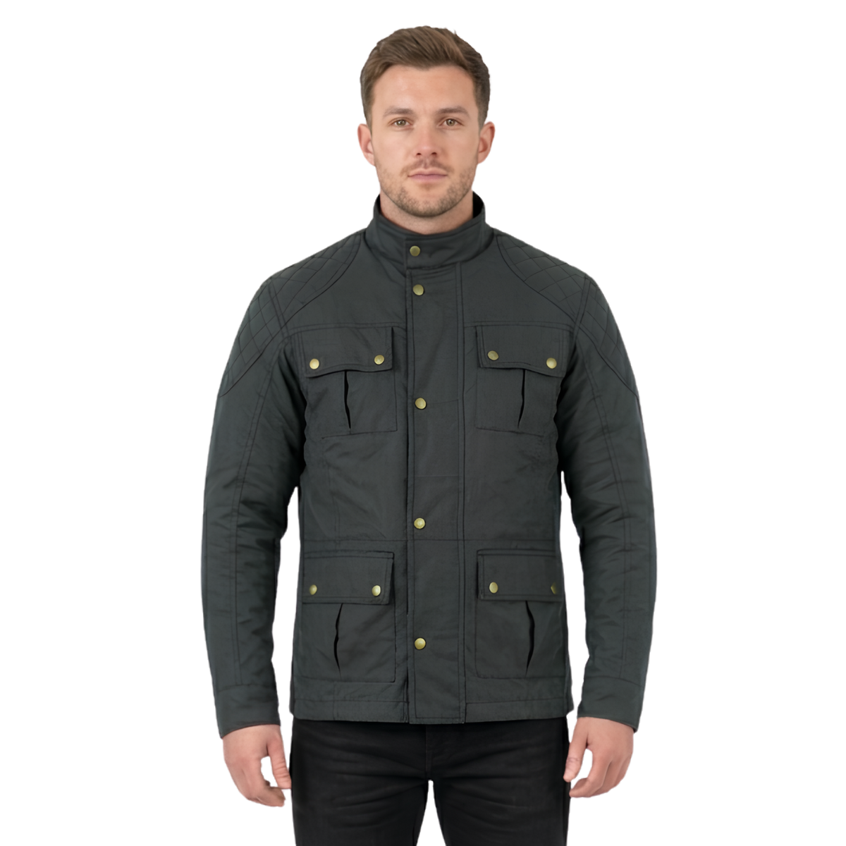 Wax Cotton Jackets Men's Long Motorcycle Outdoor Jacket