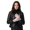 Leather Gloves for Women with Fleece Lining and Cashmere Cuffs