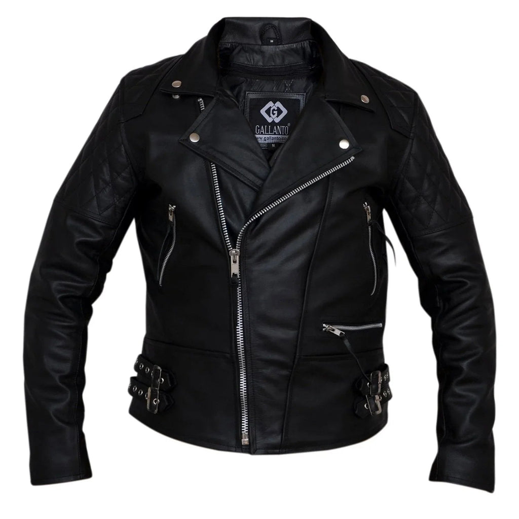 Bike Riding Jackets with Crossed Padded Biker Style