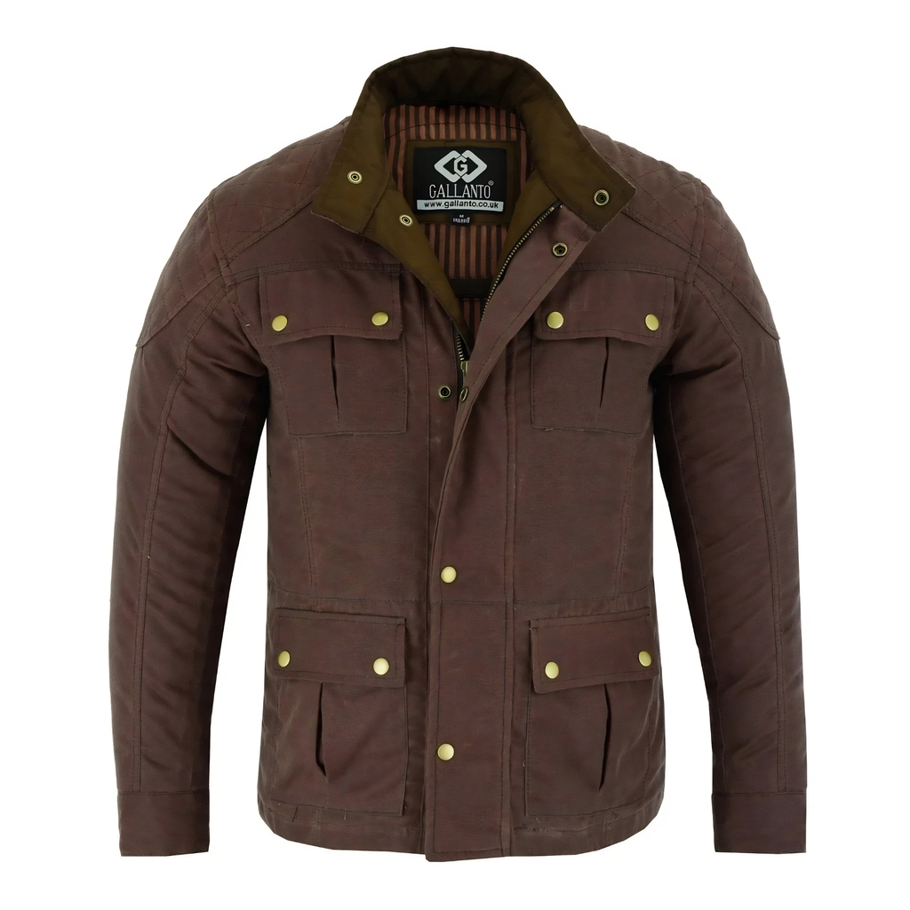 Wax Cotton Jackets Men's Long Motorcycle Outdoor Jacket