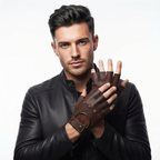 Fingerless Leather Gloves for Men in Nappa Leather