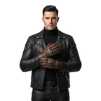 Leather Winter Gloves Men Armoured Motorcycle Riding Gloves
