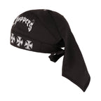 Durag Cap Textile Biker Headwrap with Adjustable Tie Straps