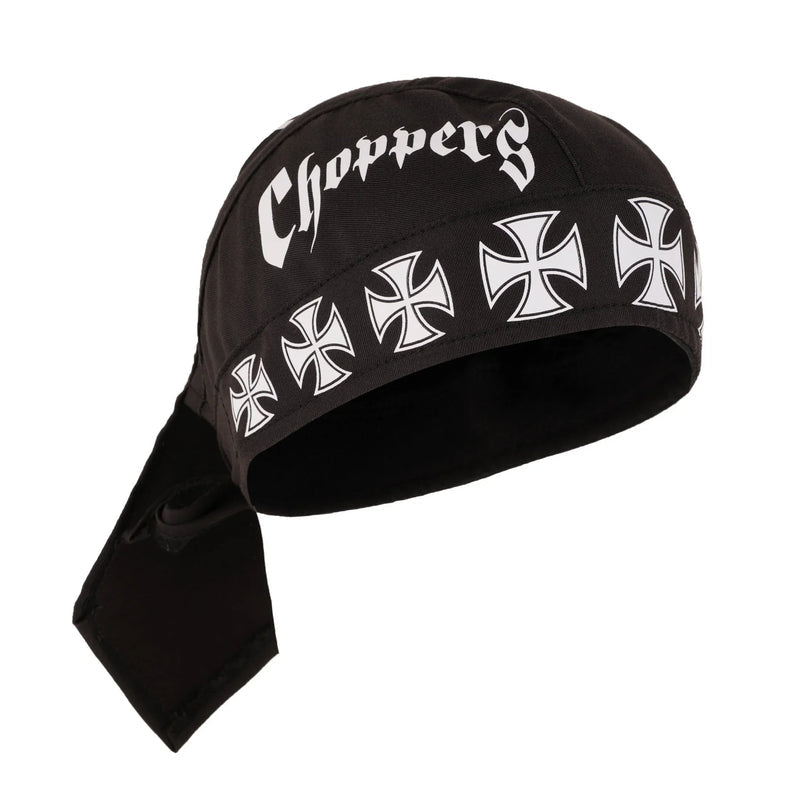 Durag Cap Textile Biker Headwrap with Adjustable Tie Straps