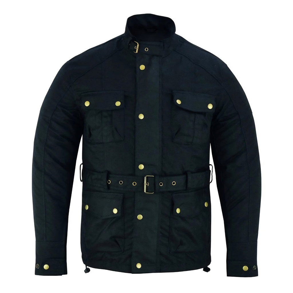 Wax Cotton Coat Waterproof Motorcycle Touring Jacket for Men