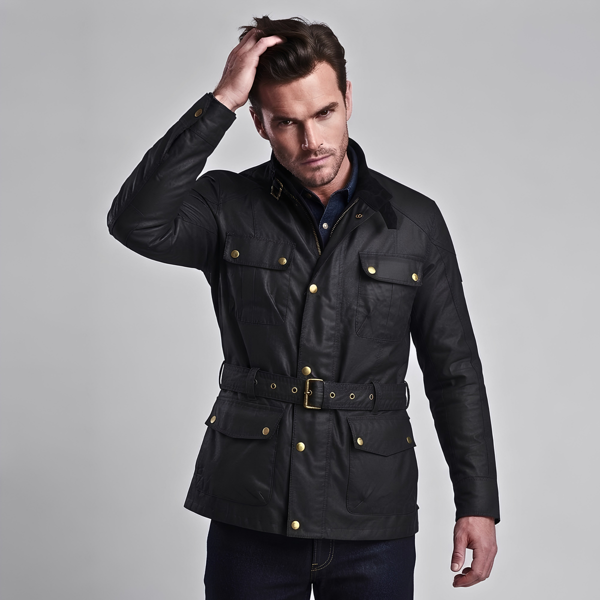 Wax Cotton Coat Waterproof Motorcycle Touring Jacket for Men
