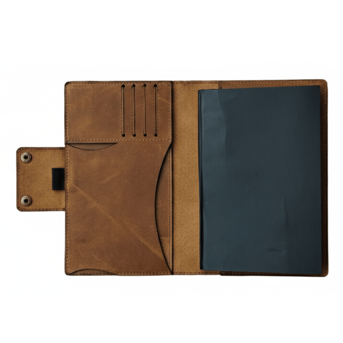 Leather Journal Cover with A5 Refillable Full-Grain Design