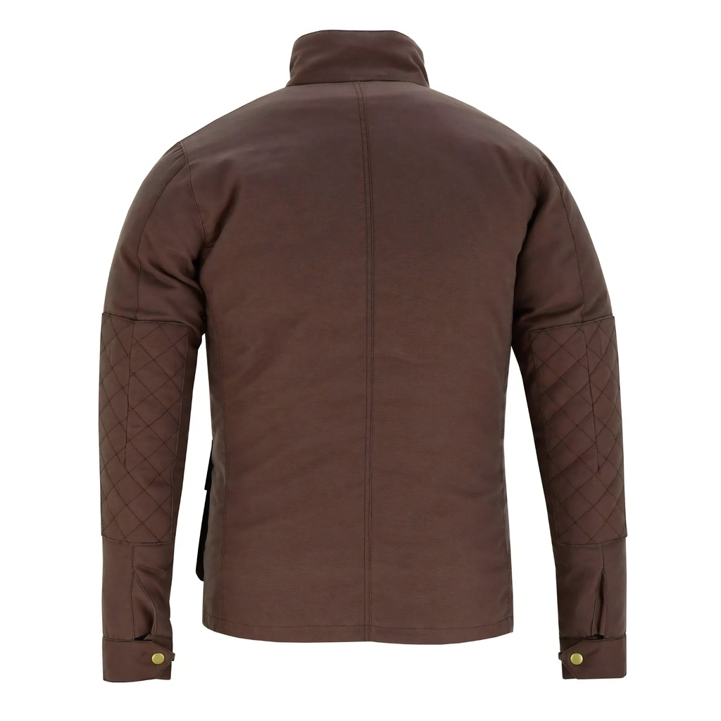 Wax Cotton Coat Men – Vintage Waterproof Motorcycle Biker Jacket