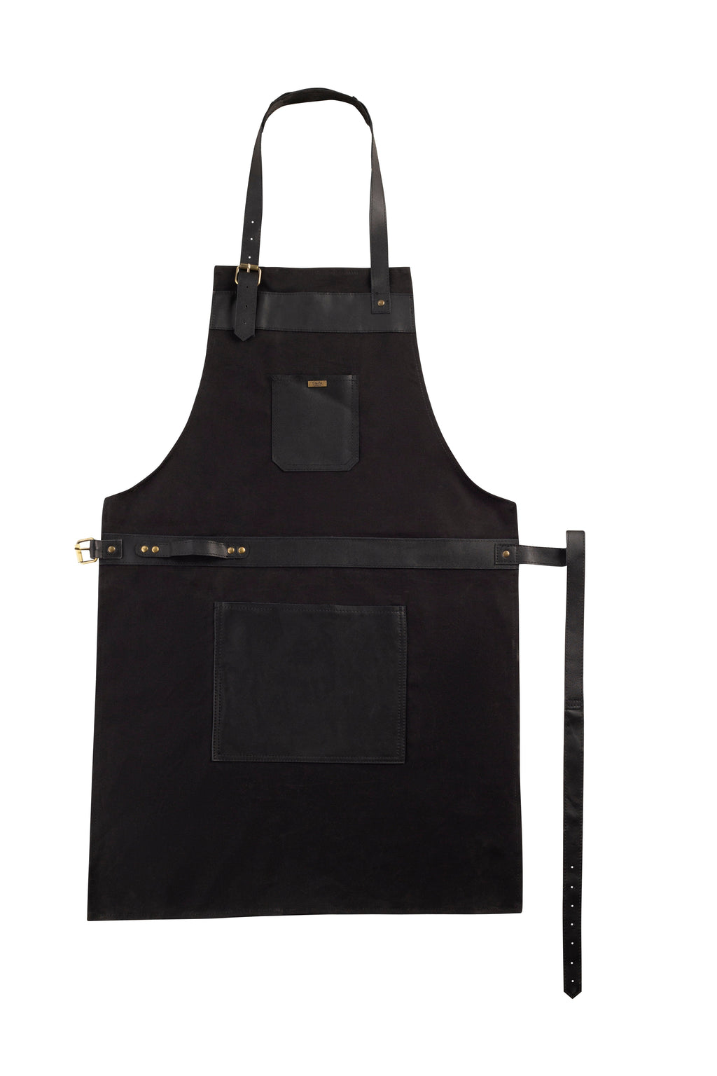 BBQ Apron with Leather Straps and Utility Pockets